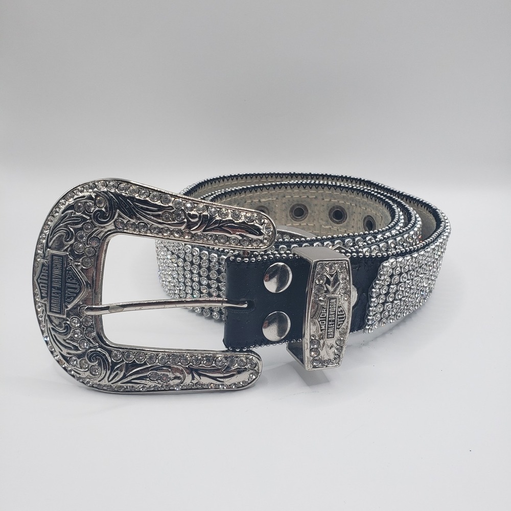Harley-Davidson Women's Embellished Crystal Saturday Night Belt XL - HDWBT10044